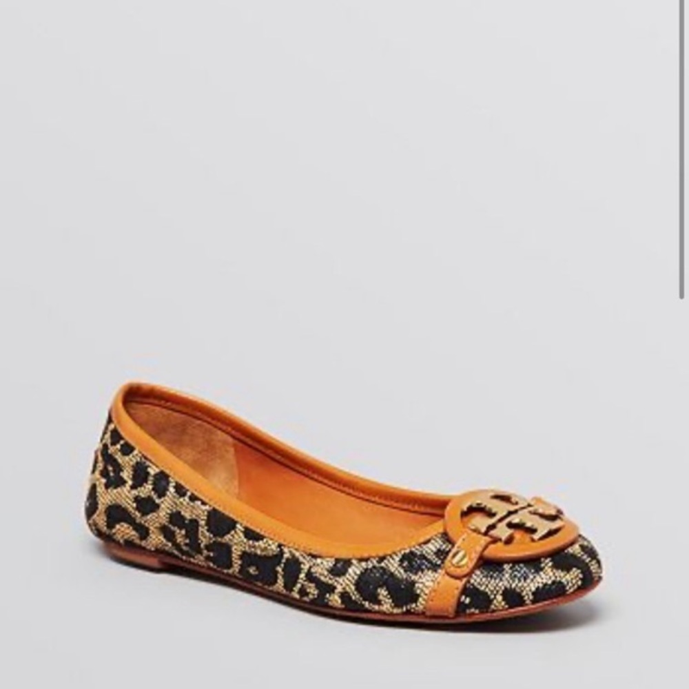 Tory Burch Aaden Woven Leopard Print Ballerina Flats Woven Women’s Size 7